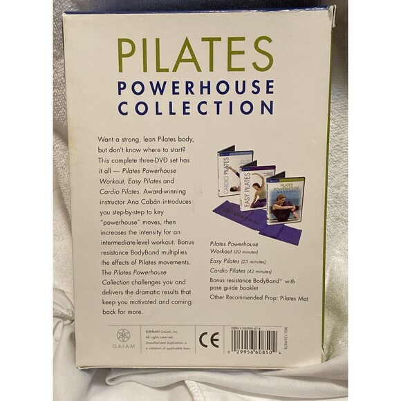 GAIAM Pilates Powerhouse Collection 3-DVD Boxed Set & Body Band Mind Body Health - Picture 5 of 13